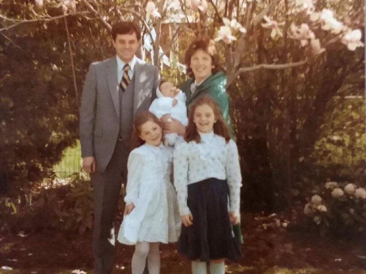 In Mom's back yard at Easter in 1983.
