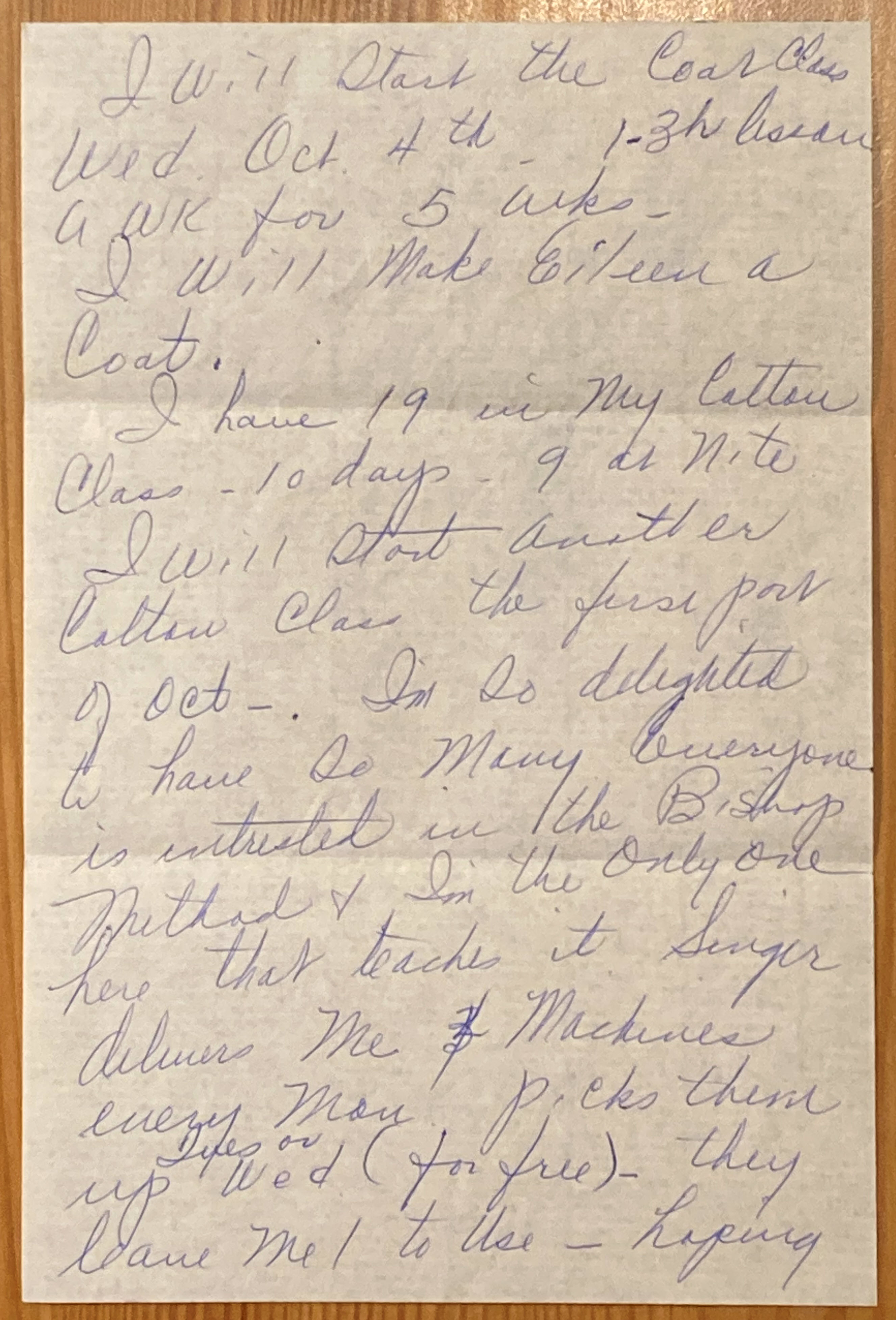 A letter from Mom to her sister, Elizabeth.